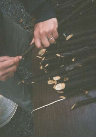 The bark comes off easily after steaming