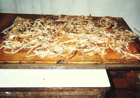 Scraps from damaged inner bark