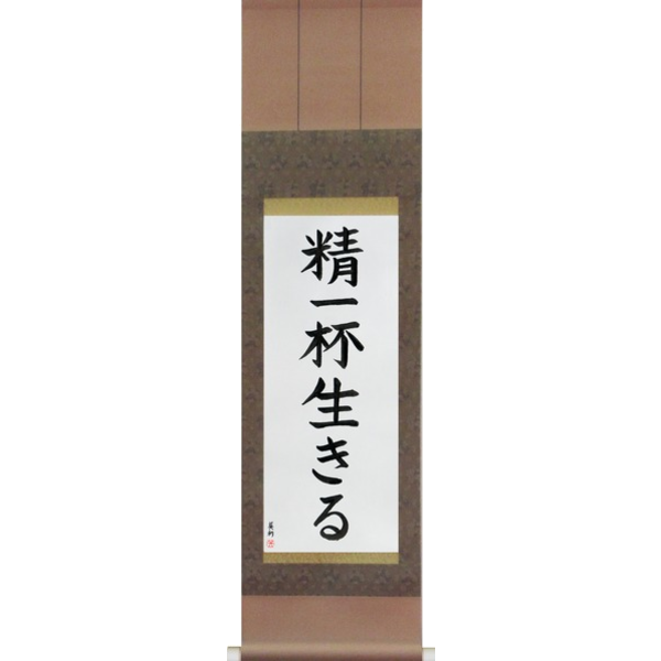 Japanese Scroll of Live Life (seiippai ikiru) — Calligraphy by Eri Takase