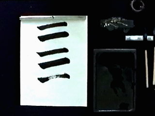 Yokoga on 
    un-sized paper