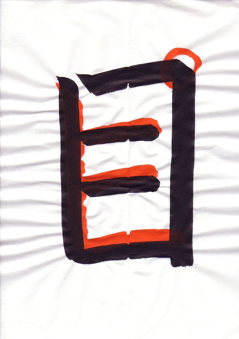 The student’s character with Eri’s corrections in red