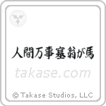 All is Saiou's Horse (人間万事塞翁が馬) in Semi-Cursive style Japanese calligraphy by Eri Takase