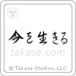 Live the Moment (今を生きる) in Semi-Cursive style Japanese calligraphy by Eri Takase