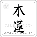 Magnolia (木蓮) in Semi-Cursive style Japanese calligraphy by Eri Takase