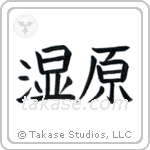 Wetlands (湿原) in Block style Japanese calligraphy by Eri Takase