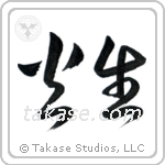 Fire Born (火生) in Cursive style Japanese calligraphy by Eri Takase