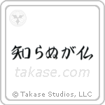Not Knowing is Buddha (知らぬが仏) in Semi-Cursive style Japanese calligraphy by Eri Takase