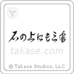 On a stone for three years (石の上にも三年) in Cursive style Japanese calligraphy by Eri Takase