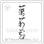 Jasmine (茉莉花) in Cursive style Japanese calligraphy by Eri Takase