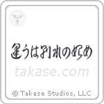 Meeting is only the beginning of separation (逢うは別れの始め) in Cursive style Japanese calligraphy by Eri Takase