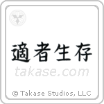 Survival of the Fittest (適者生存) in Block style Japanese calligraphy by Eri Takase